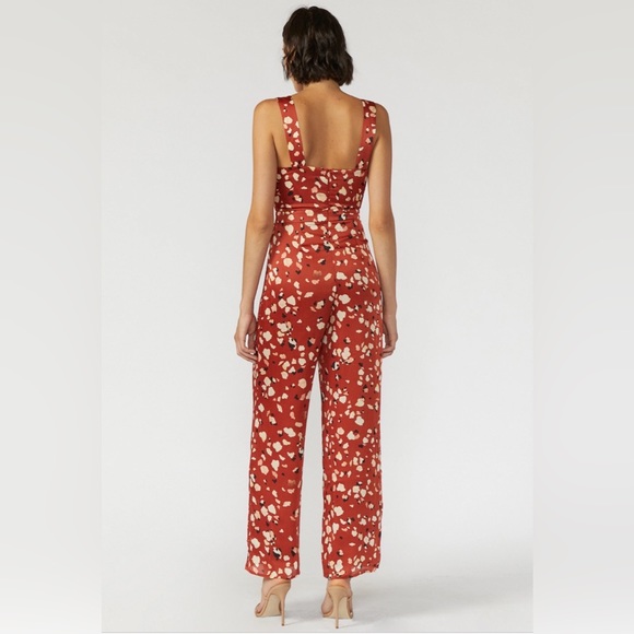 NWOT ADELYN RAE BOW FRONT ABSTRACT JUMPSUIT - Picture 3 of 9